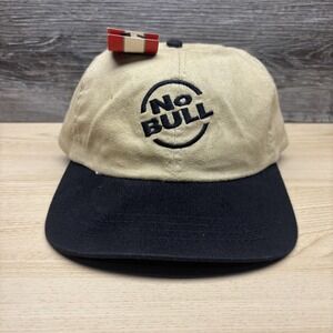 Vintage Winston No Bull Hat Cap Strap Back Tan Black Advertising Tobacco 90s